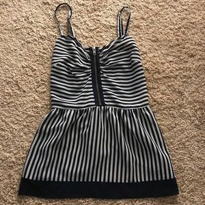 Striped Cami Zipper Tank Top